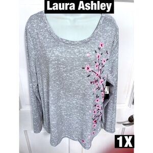 Laura Ashley Plus Size Floral Night Shirt Sz 1X Soft New with tags